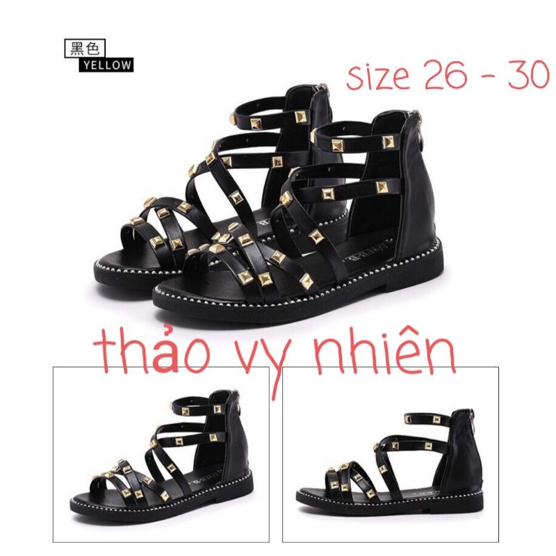 DÉP BÉ GÁI - SANDAL CHIẾN BINH ĐEN CÁ TÍNH