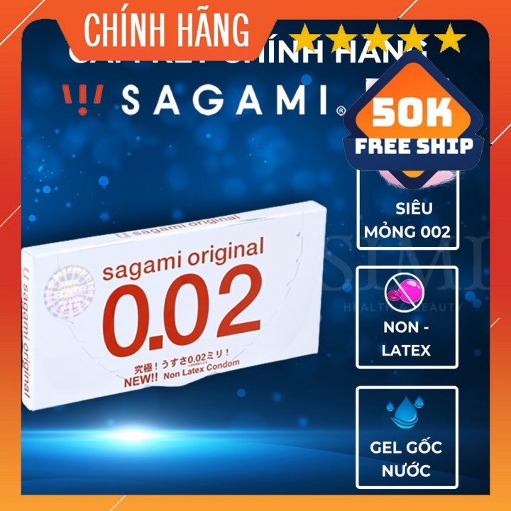 Bao cao su siêu mỏng SAGAMI Original 0.02mm Nhật Bản chính hãng bcs non-latex nhiều gel bôi trơn sieu mong