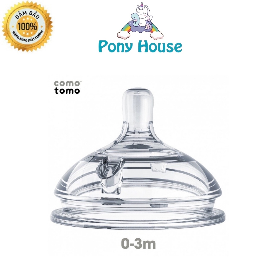 Núm Ti Bình Sữa Comotomo Silicon Chính Hãng, Núm Vú Bình Comotomo 1, 2, 3 tia, chữ Y cut