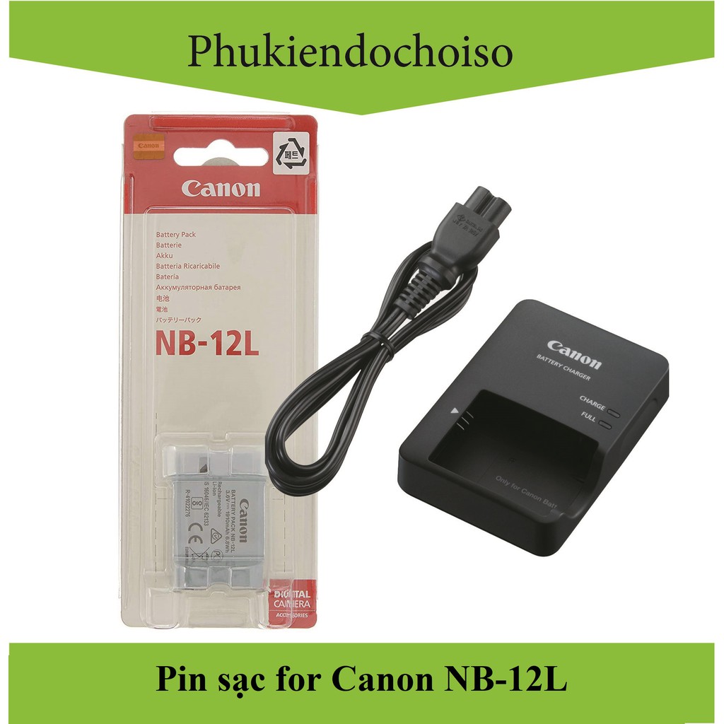 Bộ sản phẩm thay thế 1 Pin 1 Sạc Canon NB-12L