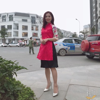 Áo dài cách tân màu đỏ