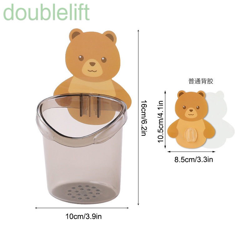 Cốc đựng bàn chải đánh răng gắn tường tự dính họa tiết hoạt hình 2 màu tùy chọn đa năng tiện dụng