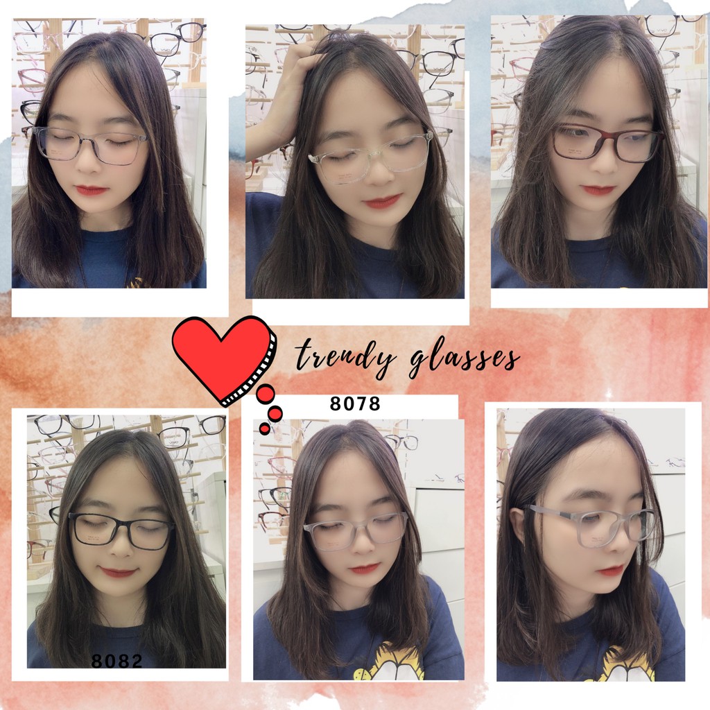 Kính Thời Trang Gọng Vuông Ưa Nhìn Gọng Siêu Dẻo Phù Hợp Cho Cả Nam Và Nữ Ms:8078