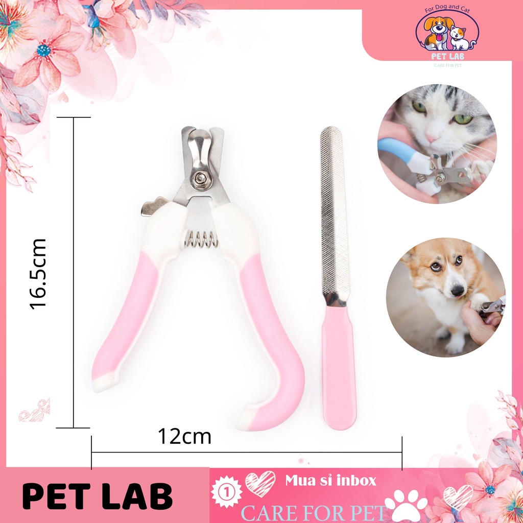Bộ kìm bấm móng tay chó mèo, kèm dũa size lớn