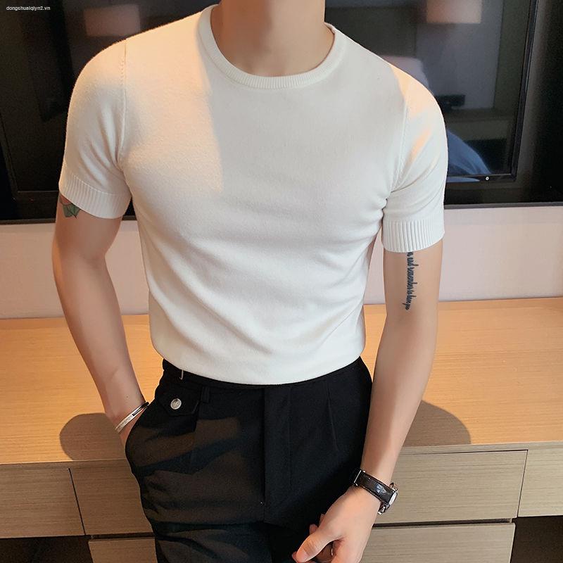 Áo thun tay ngắn cổ tròn thời trang xuân thu cho nam