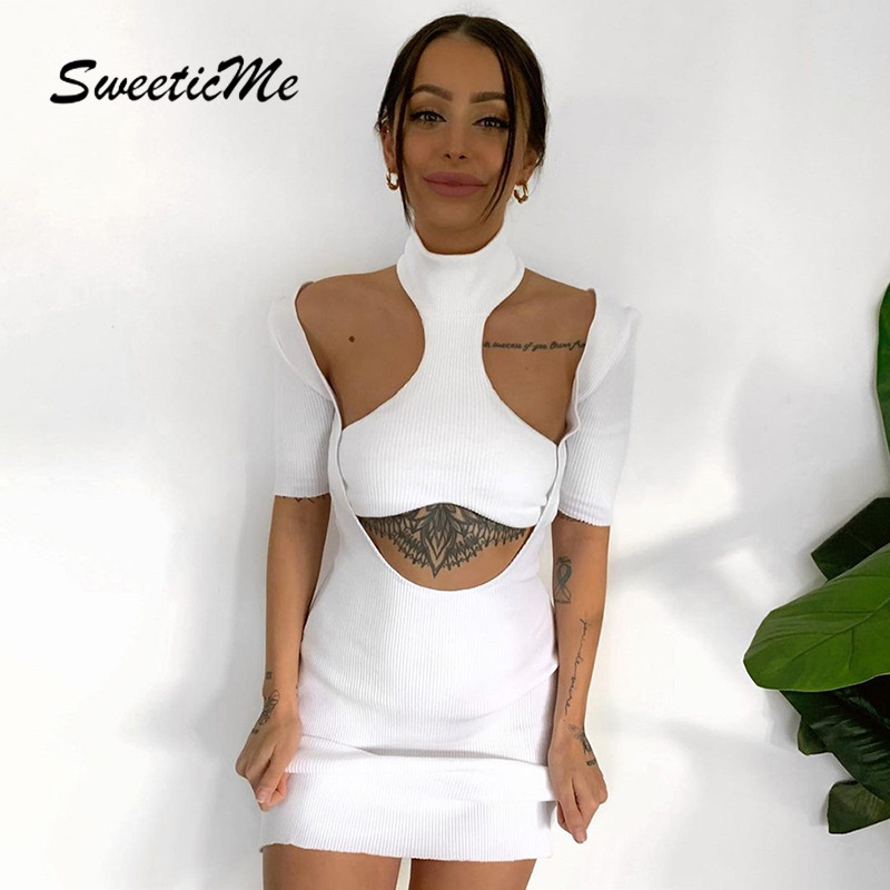 Đầm Tay Ngắn Hở Lưng Form Ôm Kiểu Dáng Quyến Rũ Thời Trang Cho Nữ