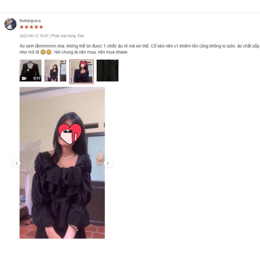 Áo kiểu nữ Hàn quốc tay dài phối bèo tay nhún chất xốp dễ thương cho nàng bánh bèo - AO086 | BigBuy360 - bigbuy360.vn