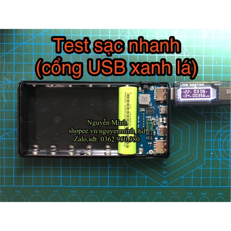 box sạc dự phòng hỗ trợ sạc nhanh QC, PD (box ko pin)