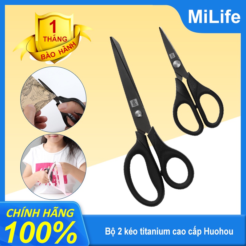 Bộ 2 kéo titanium cao cấp Huohou HU0030 Xiaomi Youpin Siêu sắc bén độ bền cao
