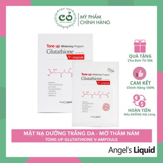 Mặt Nạ Dưỡng Trắng Angel's Liquid Tone Up Whitening Program Glutathione V-ampoule