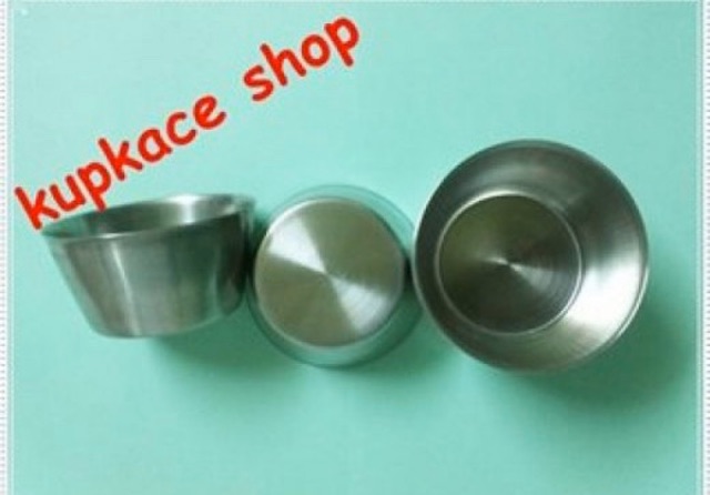 Bộ 10 khuôn inox 304 làm flan kèm nắp nhựa