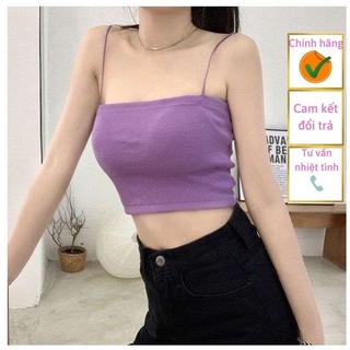 Áo Croptop, áo ống nữ thun Cotton gân co giãn