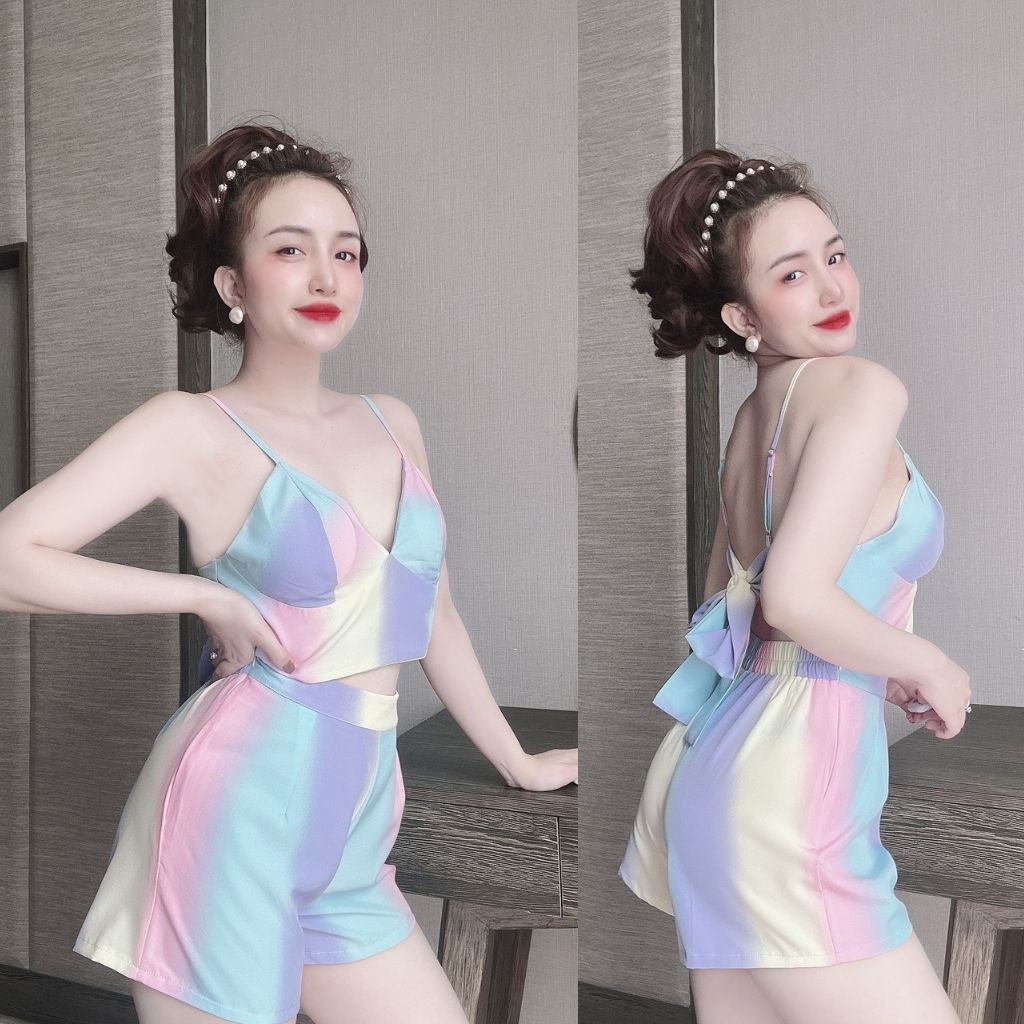 Đồ Ngủ Sexy, Đồ Ngủ Nữ Lụa Cao Cấp Mềm mại xinh xắn &lt;60KG