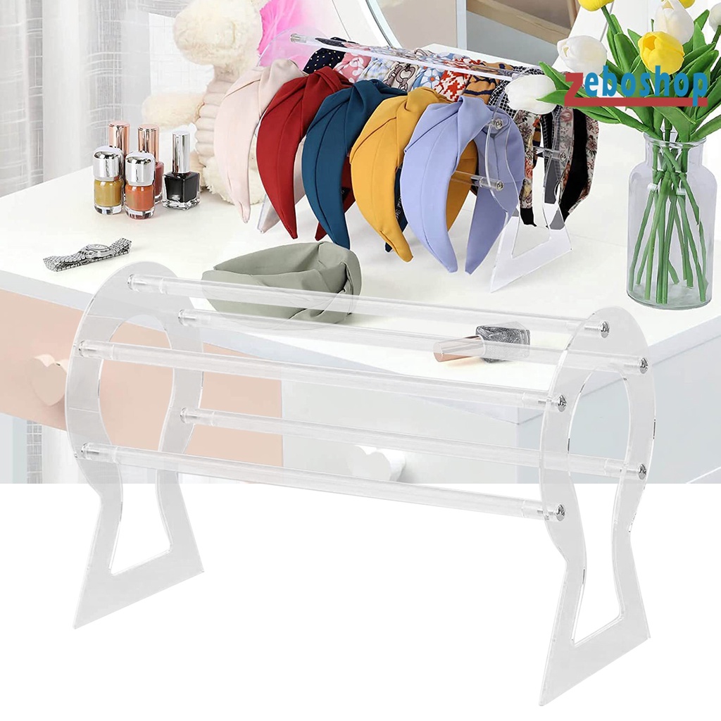 1 Bộ Giá Đỡ Trưng Bày Băng Đô Cài Tóc / Vòng Đeo Tay Bằng Acrylic Trong Suốt Dễ Lắp Ráp Cho Nữ