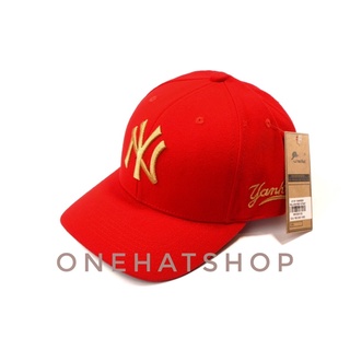 Nón lưỡi trai NY logo vàng đồng vải đỏ fom cưng đẹp