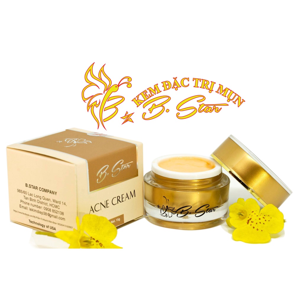 Kem Mụn B Star Acne Cream B.Star Kem Giảm Mụn Mờ Sẹo Mờ Thâm Bstar Chính Hãng Hũ 15g Chất Lượng Cao