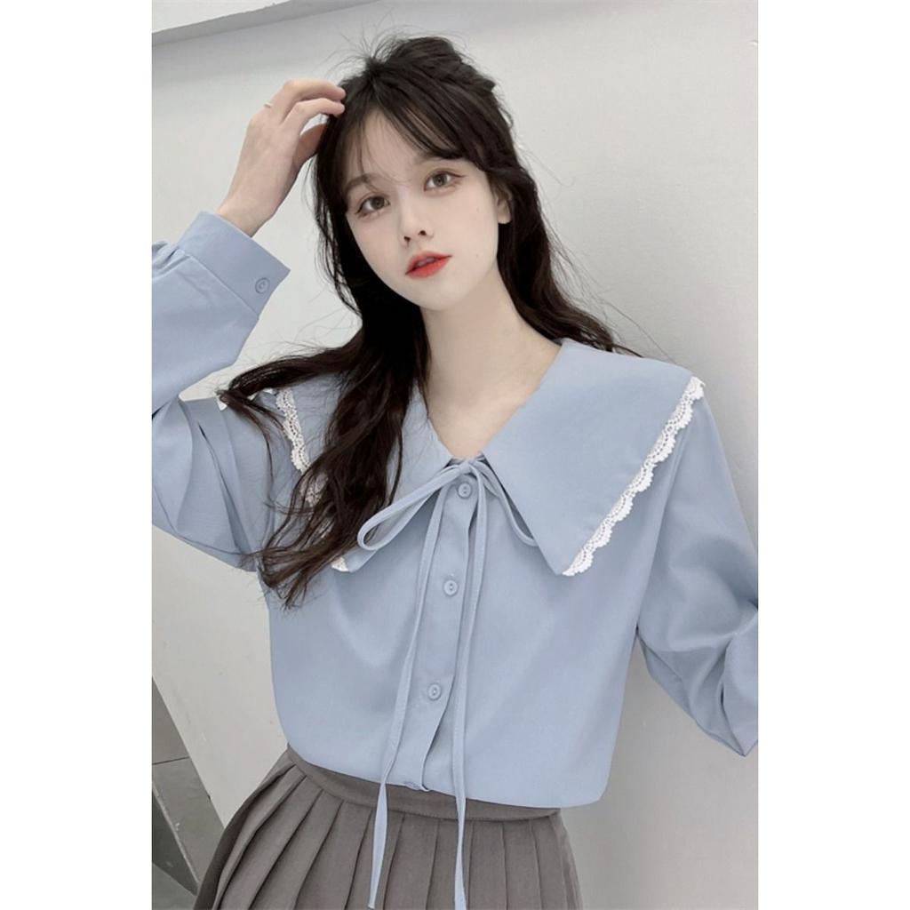 Áo Sơ Mi Cổ Búp Bê Tay Dài Dáng Rộng Phong Cách Phương Tây Mẫu Mới Thời Trang Mùa Xuân Cho Nữ 2022 | BigBuy360 - bigbuy360.vn