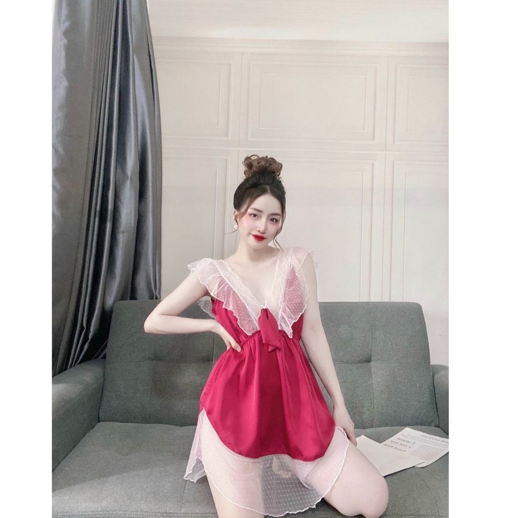 Váy ngủ sexy ❣️FREE SHIP❣️ Đầm ngủ sexy lụa Satin Chất Siêu Mát Dáng Siêu Xinh