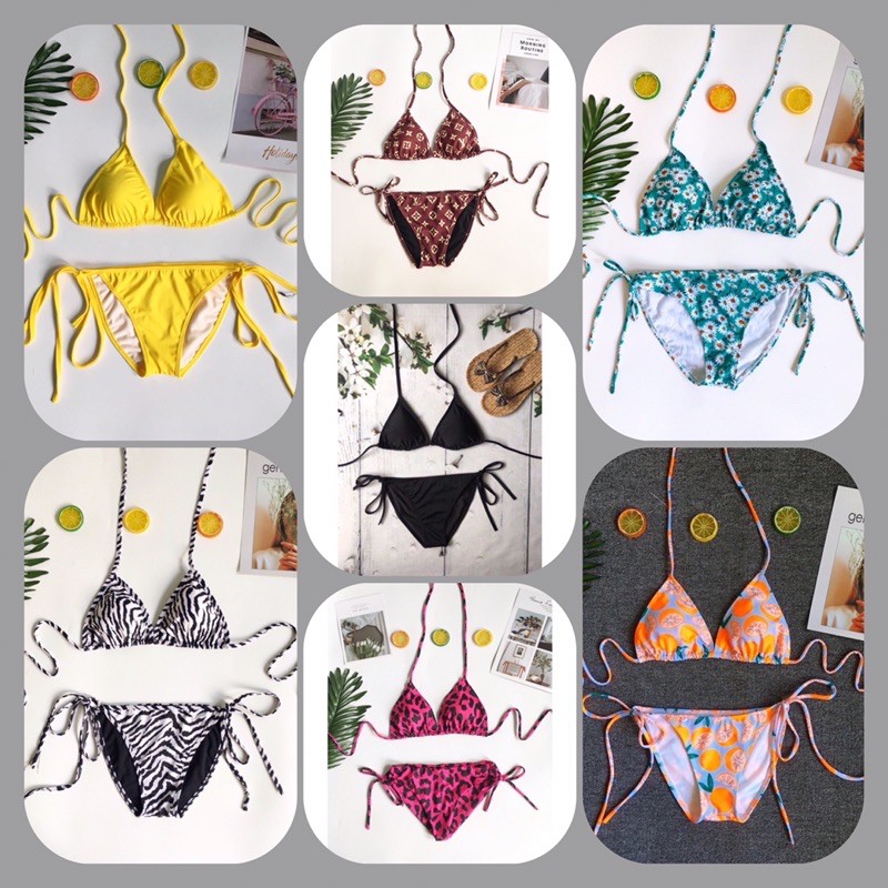 [ RẺ VÔ ĐỊCH+ HÀNG CAO CẤP] Bikini 2 mảnh tam giác full màu sexy