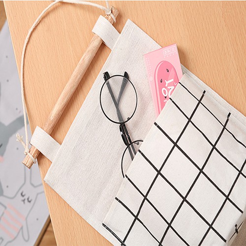 HCM - Bộ túi 3 ngăn treo tường kiểu Nhật họa tiết caro
