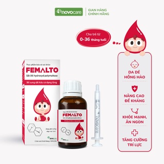 Sắt Novocare Femalto bổ sung sắt hữu cơ cho bé không tanh, không gây táo bón lọ 15ml, 30ml