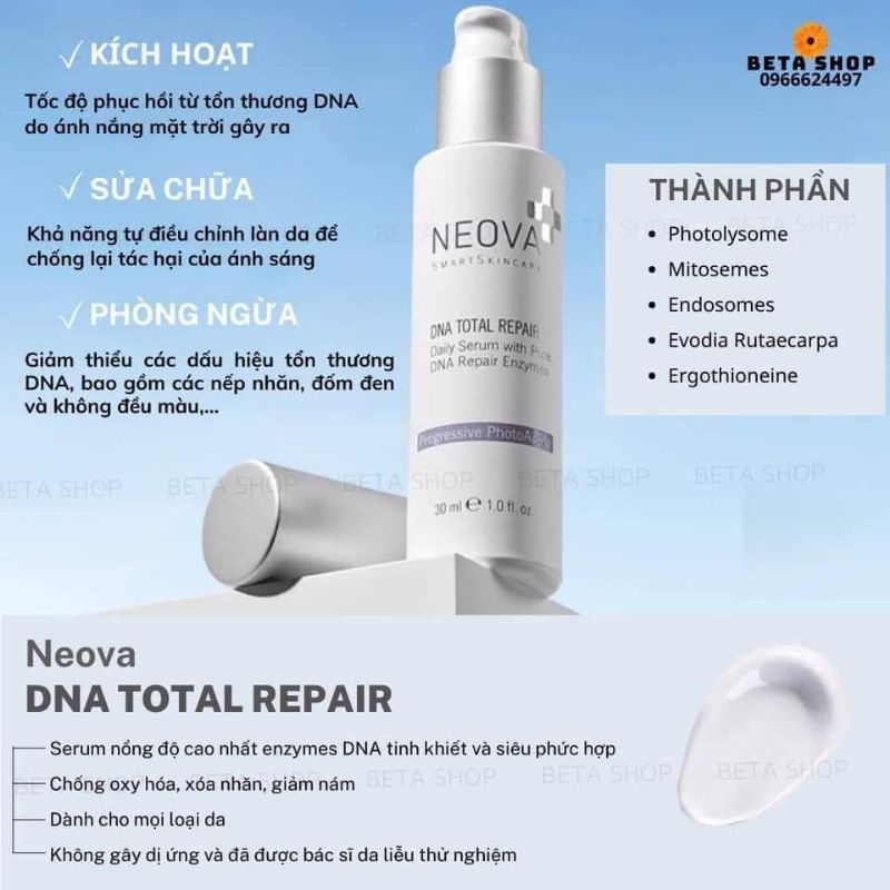 Serum phục hồi và chống lão hóa da NEOVA DNA Total Repair 30ml