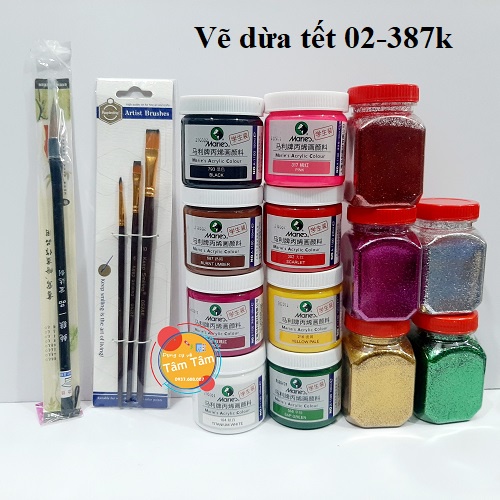 [ TÂM TÂM ]-Combo vẽ dừa tết/ VẼ DỪA , VẼ DƯA HẤU TẾT 01-05 -
