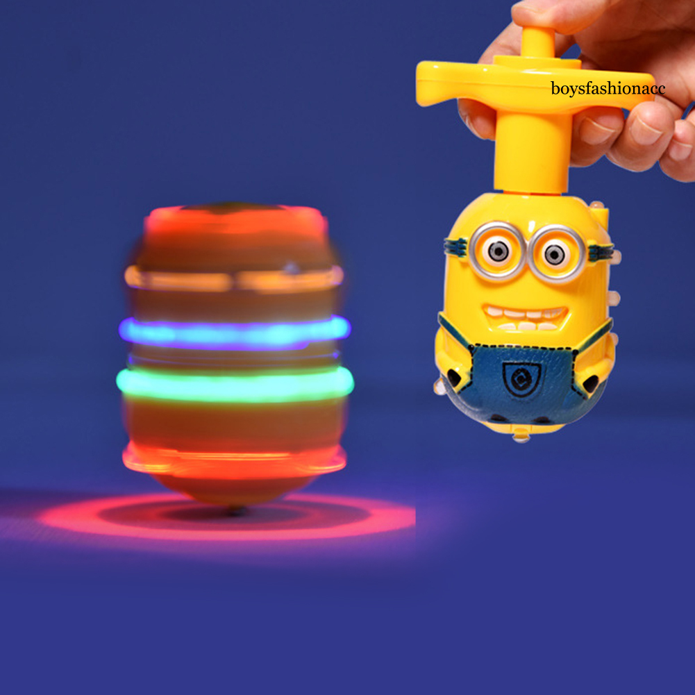 BF-JD Cute Minions LED Flashing Music Spinning Top Gyroscope Kids Toy Party Props