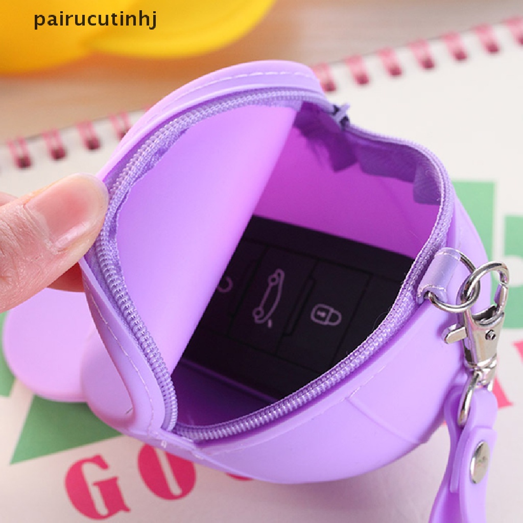 Cặp Ví Đựng Tiền Xu Mini Bằng Silicon Màu Kẹo Hình Nón Lưỡi Trai Dễ Thương Cho Bạn Gái