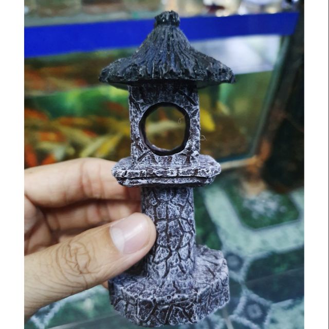 CỘT ĐÈN TRANG TRÍ HỒ CÁ NON BỘ 6x6x12cm