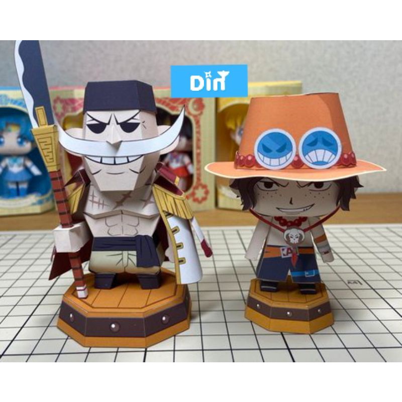 Mô hình giấy Anime One Piece Đảo Hải Tặc - Monkey D. Luffy , Ace , Râu Trắng , Sabo , Zoro , Nami , Law