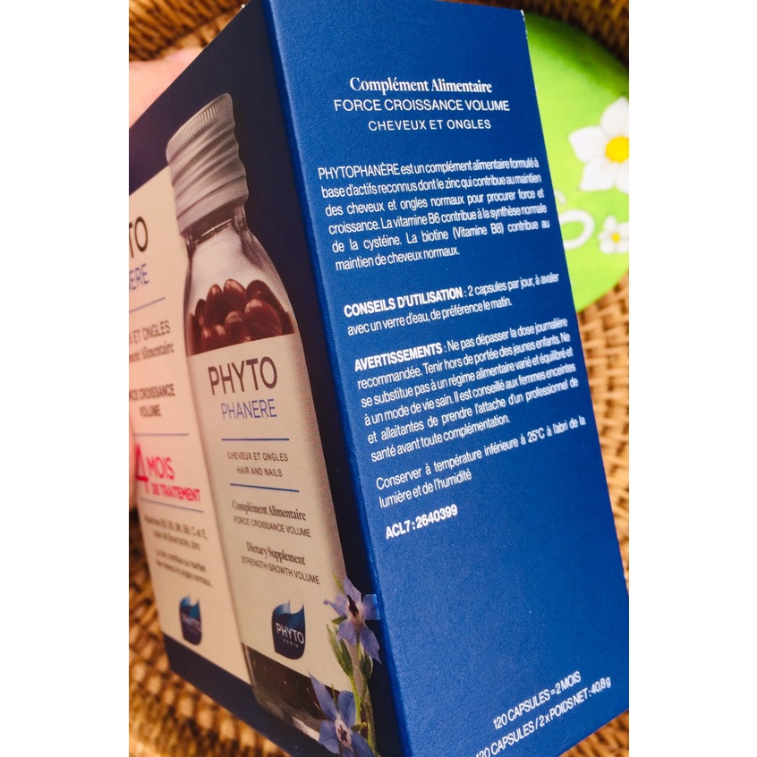 Viên hỗ trợ mọc tóc Phyto Pháp - hộp 120v Phytophanere