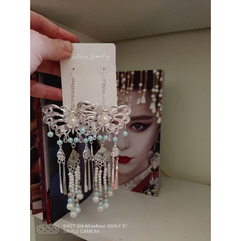 Đủ màu khuyên tai bông tai cổ trang hầu đồng mẫu lớn