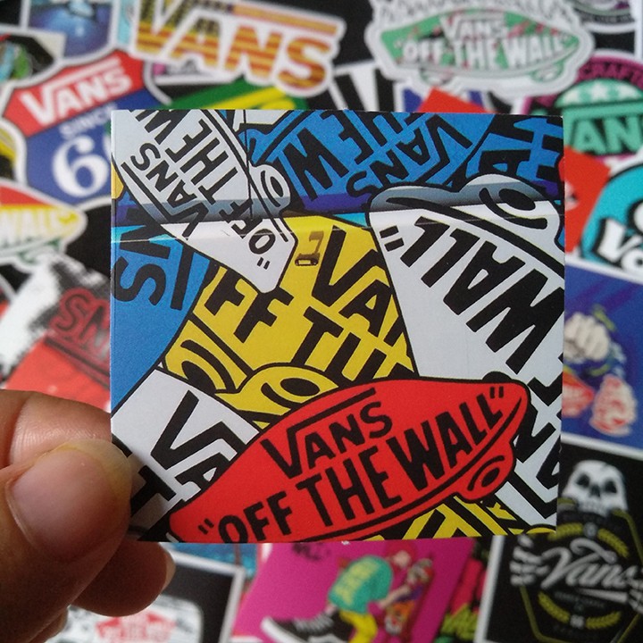 Bộ Sticker dán cao cấp chủ đề VANS OFF THE WALL - Dùng dán Xe, dán mũ bảo hiểm, dán Laptop...