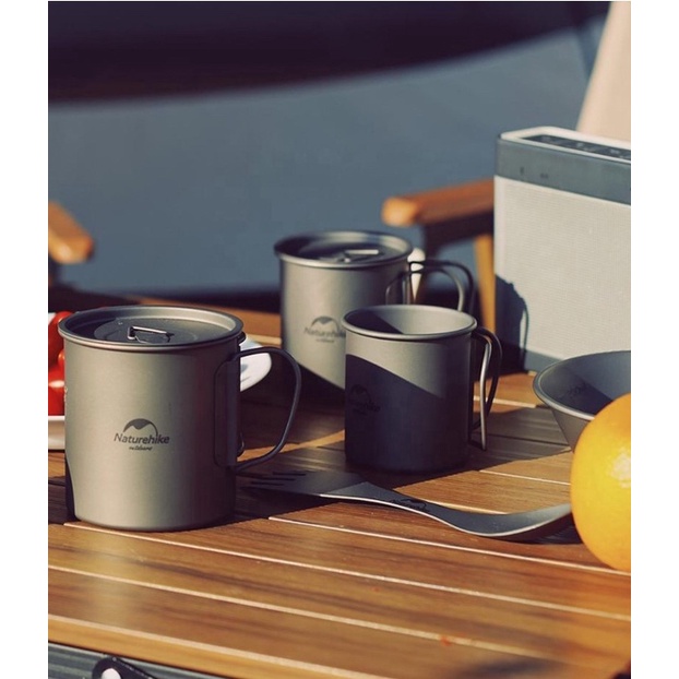 Cốc Titanium siêu nhẹ Glamping NatureHike NH20CJ005 phù hợp dã ngoại cắm trại camping picnic leo núi trekking