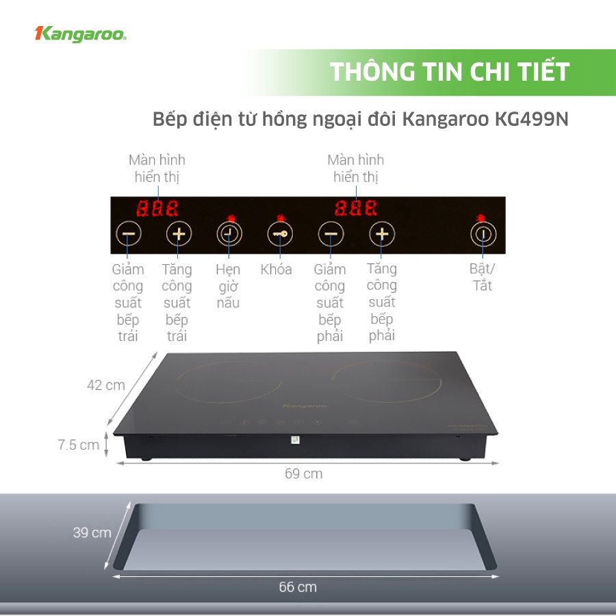 Bếp đôi Điện từ Hồng ngoại KG499N