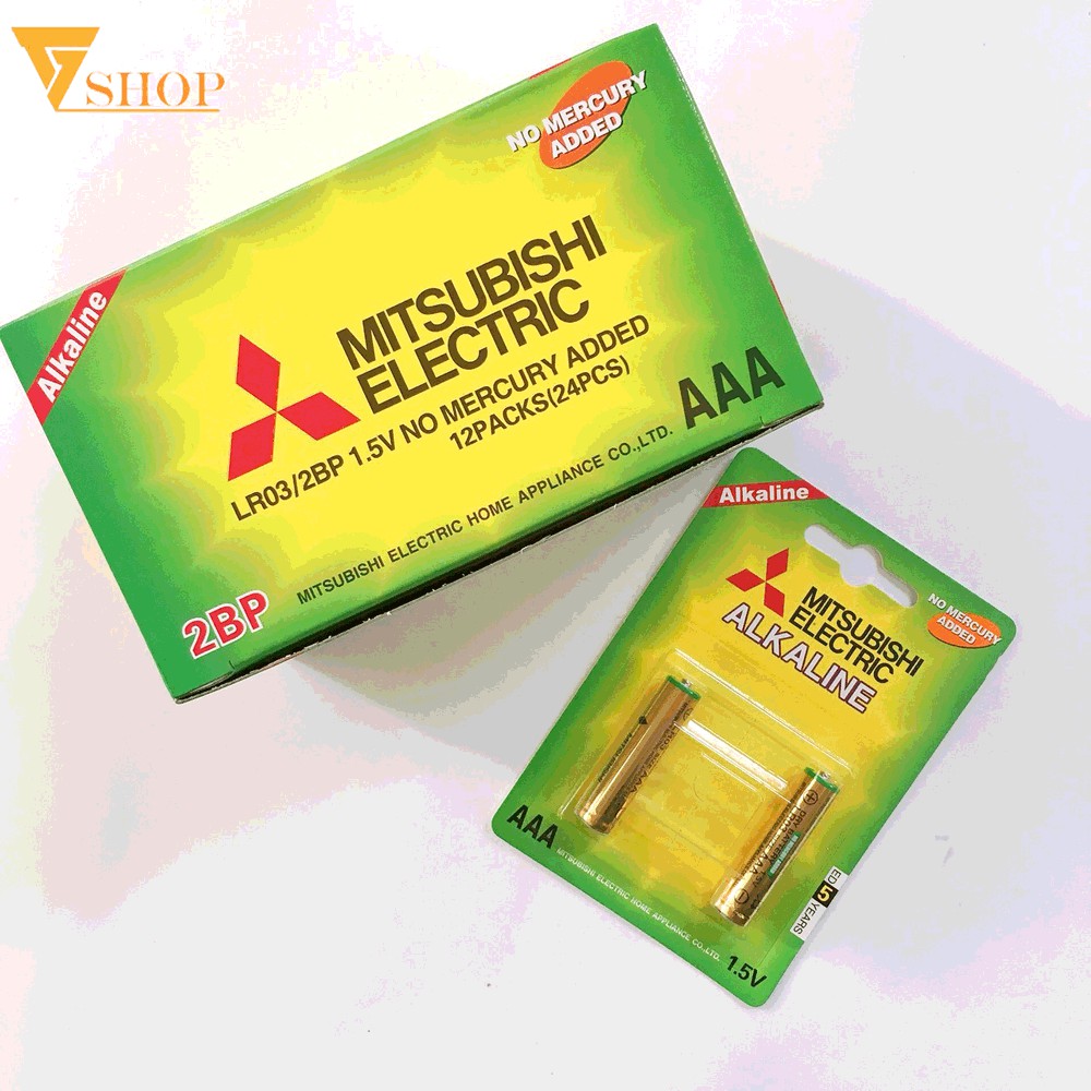Pin AAA Mitsubishi Electric Alkaline Chính Hãng Vỉ 2 Viên
