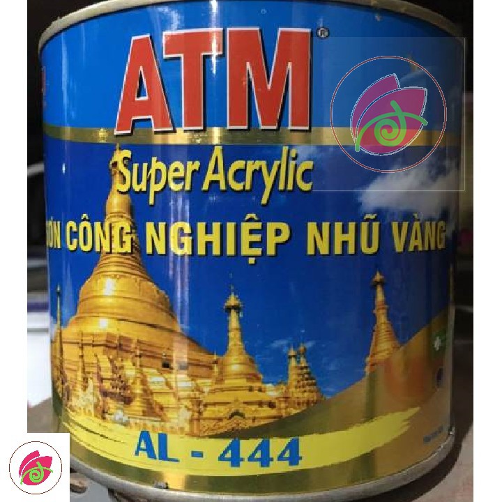 Sơn công nghiệp nhũ vàng ATM 444  (800ml) ( lưỡng tính hệ nước và hệ dầu kẽm ) cho gỗ, xi măng, kim loại