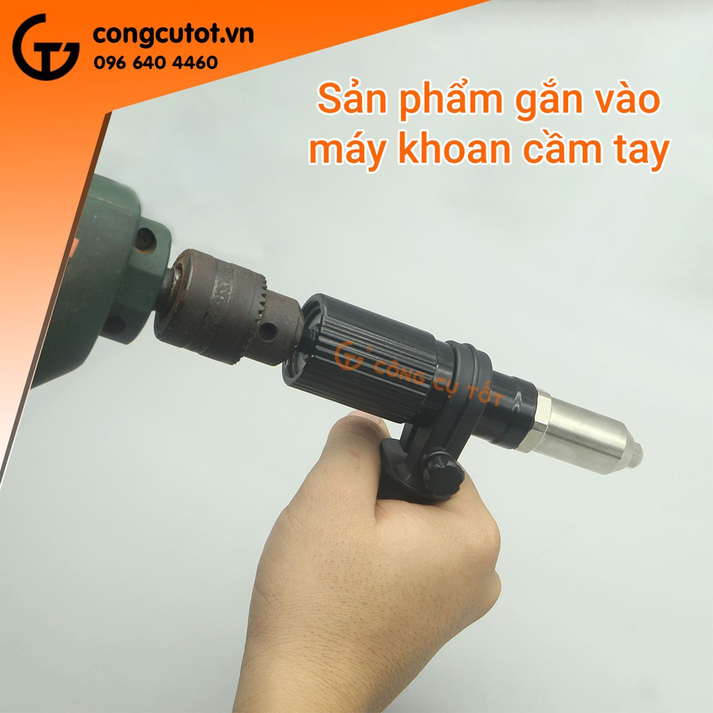Đầu rút đinh tán gắn máy khoan tay cầm linh hoạt