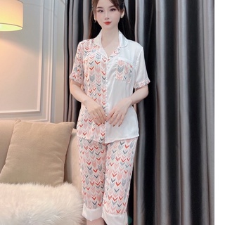Pijama Mặc Nhà  Quần Lửng Chất Lụa Mango Cao Cấp Mặc Mát Mịn Đồ Ngủ Pyjama (video kèm ảnh thật)