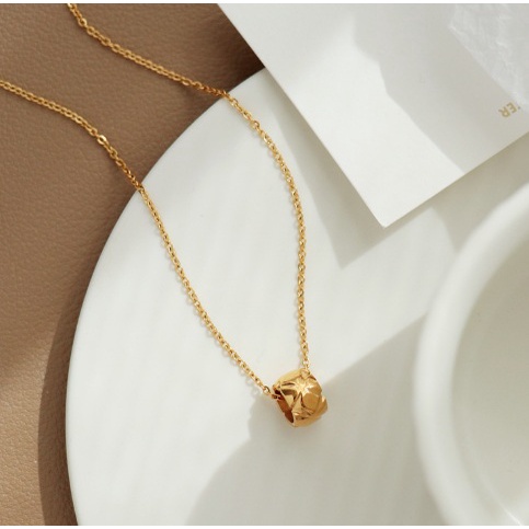 Dây Chuyền Mặt Trụ Khắc Chéo Titan Ko Han Rỉ TT 3820