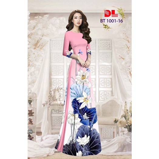 Vải áo dài hoa sen