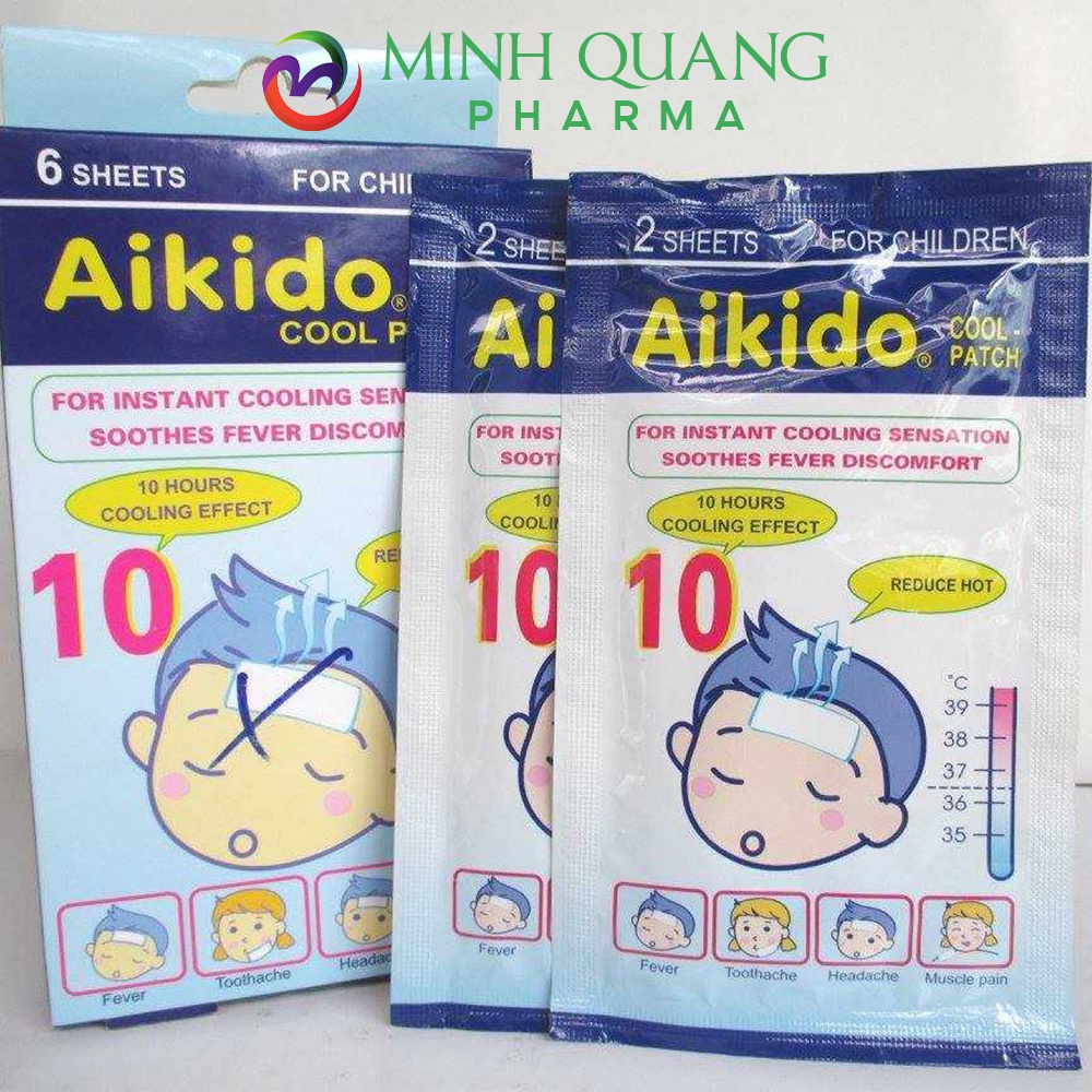 Miếng dán hạ nhiệt AIKIDO hạ sốt, giảm nhiệt nhanh chóng cho bé