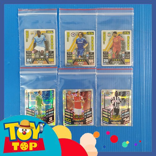 [1 thẻ] Thẻ bóng đá Poca Match Attax cầu thủ xuất sắc (ctxs) , huyền thoại (ht) , clb 100 2nd nhăn, xước nhẹ như ảnh