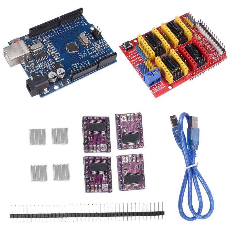 Mạch Điều Khiển Cnc Shield + Uno R3 + 4 X Drv8825 Cho Máy In 3d Arduino