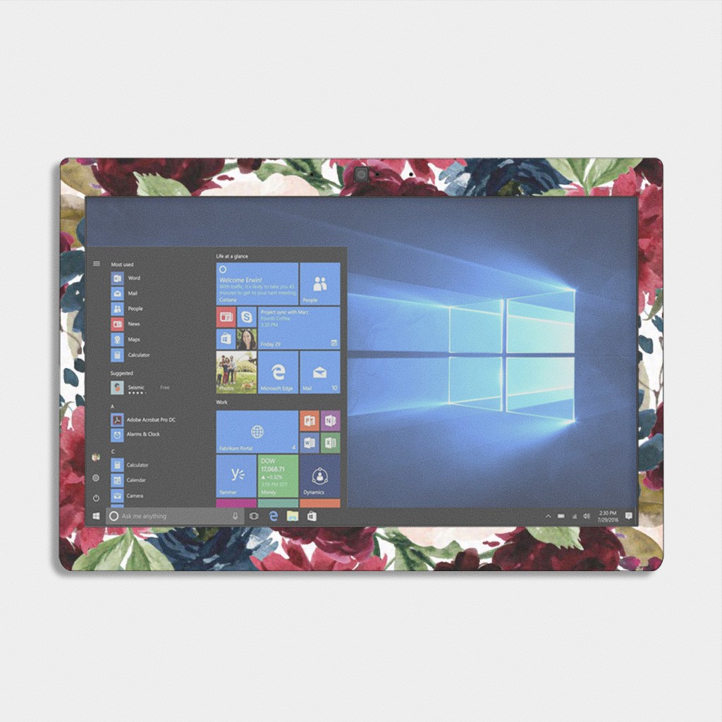 Bộ skin dán laptop mẫu Floral / Có mẫu decal dán cho tất cả các hãng máy tính