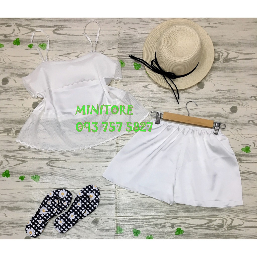 [SIZE dưới 55KG] Bộ mặc nhà satin siêu cưng mát mịn không nhăn, mặc nhà mặc ngủ-Bộ Satin ren 2 tầng