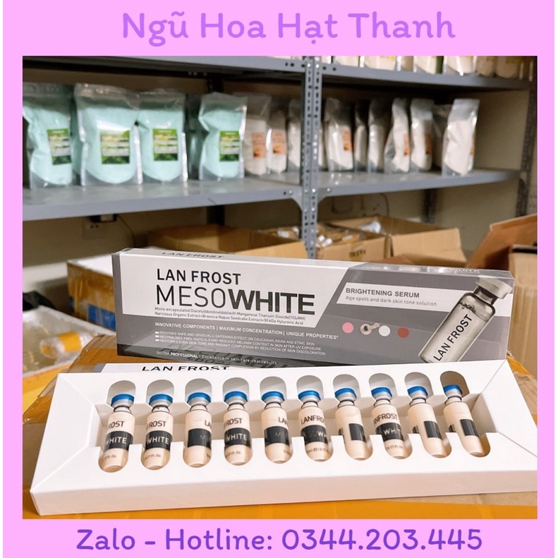 Cấy phấn MESOWHITE trắng da - Hộp 10 lọ