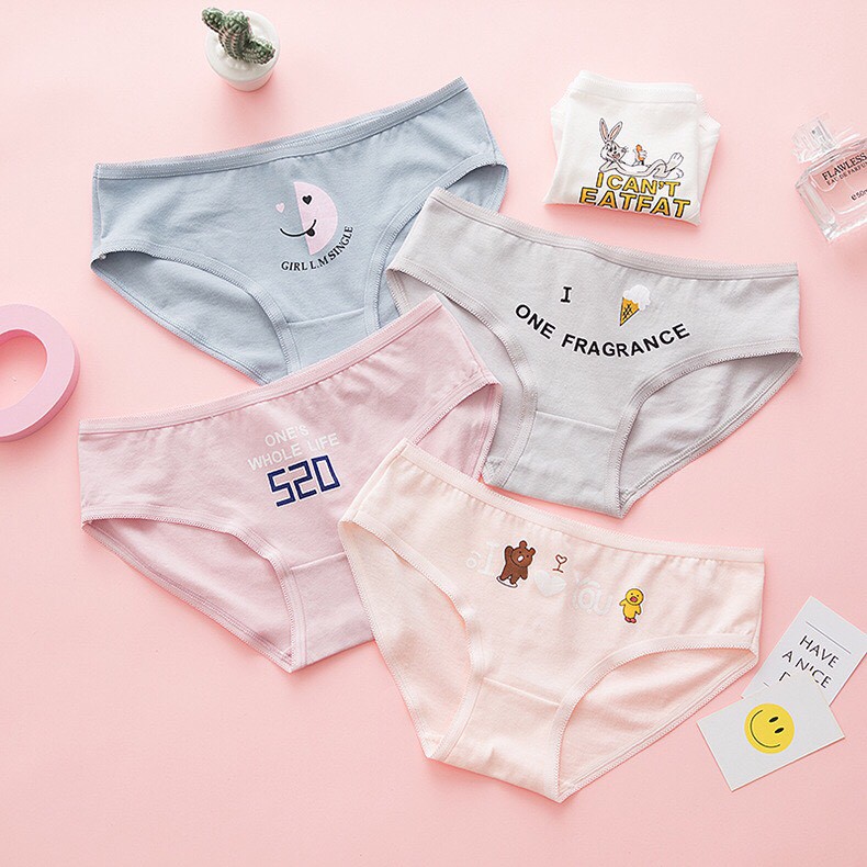 🌵SIZE L dưới 55kg - SET 5 QUẦN LÓT COTTON DỄ THƯƠNG - QUẦN LÓT COTTON NỮ DỄ THƯƠNG MẪU MỚI 06/2019