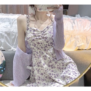 Set váy và áo len màu tím mộng mơ hot trend (có sẵn )